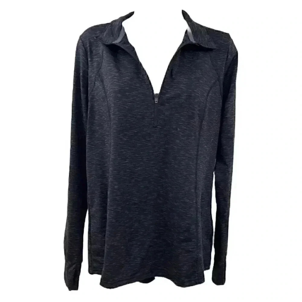 Xersion active wear zip up slim fit gray jacket Medium